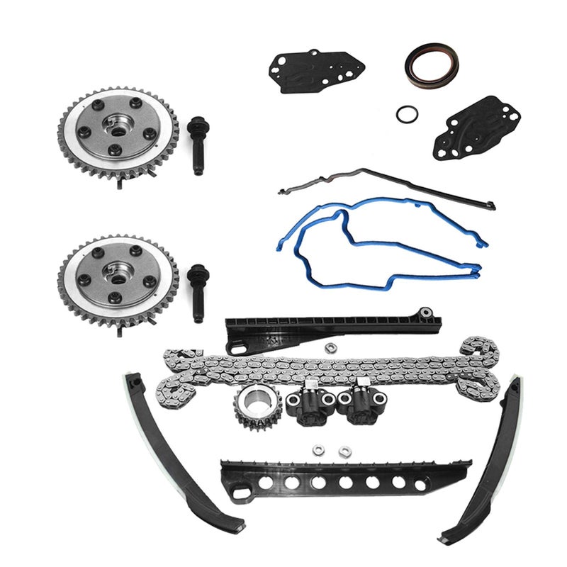 Surwit Camshaft Drive Variable Camshaft Timing Kit 3R2Z-6A257-DA for F'-ord Expedition F'150 F250 F350 Lincoln Mark LT Navigator 5.4L 3V Triton 2004-2013, with Phasers Sprockets Tensioners Guides Chains - Image 3